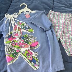 Colorful Kids shorts Set with Sneakers Design